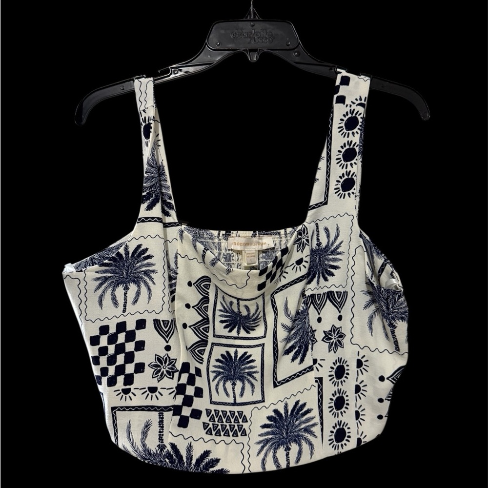 Boho Palm Tree Print Crop Top